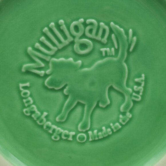 Longaberger Mulligan Green Cat Bowl Mulligan Cat Food Dish Water Bowl - Picture 5 of 6
